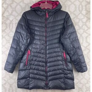 Eddie‎ Bauer Down Parka Kids L 14-16 Black Hooded Puffer Jacket Winter